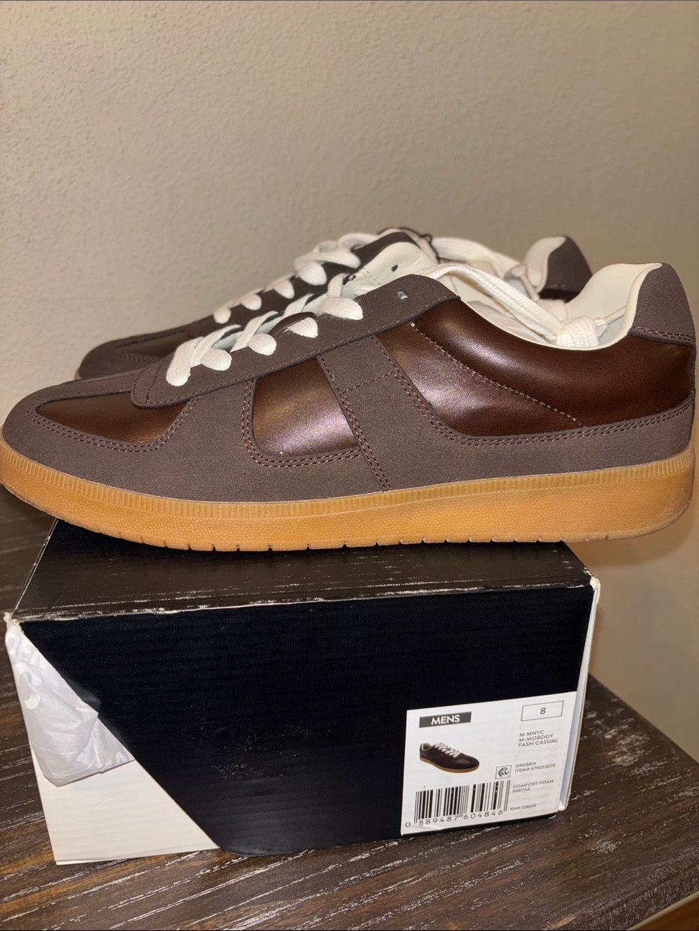 Madden NYC Men’s Brown Low-Top Sneakers with Gum Rubber Sole 8